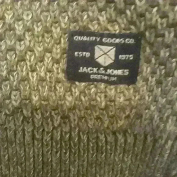 Jack  & Jones khaki green crew neck long sleeve knit trendy casual sweater M - Picture 4 of 7